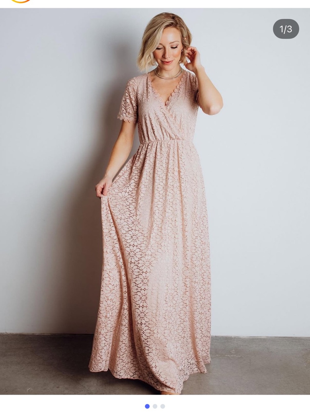 Baltic Born Blush Venice Lace Maxi Dress XS